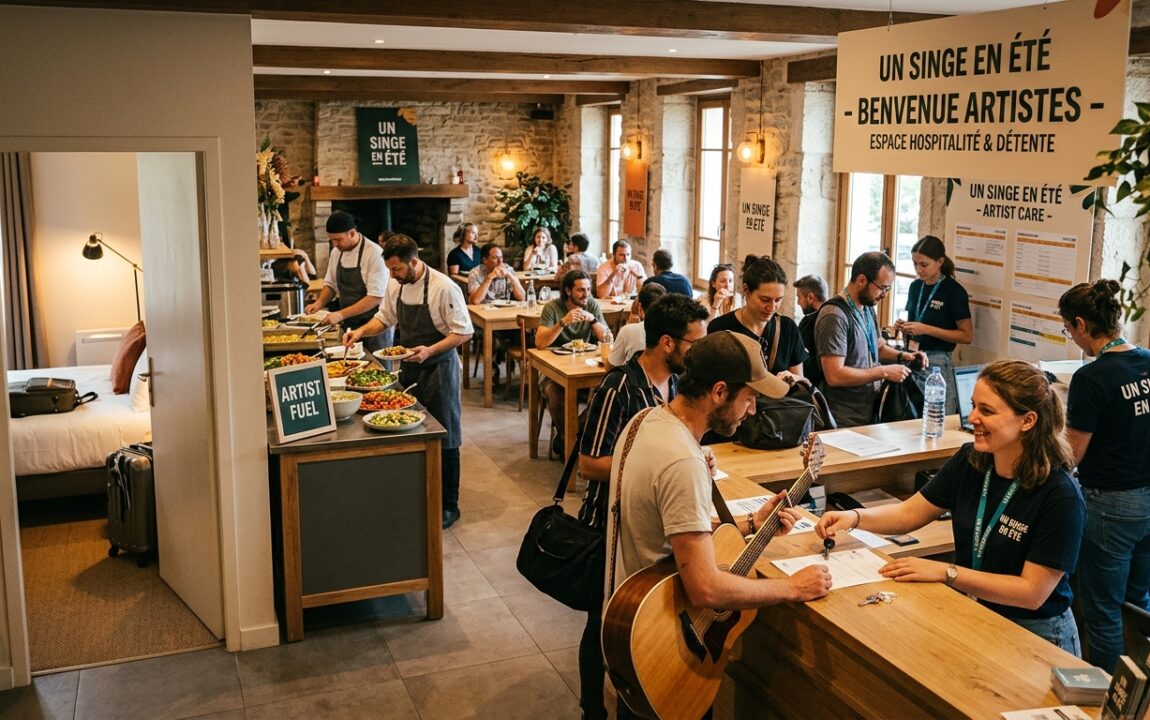 découvrez comment le festival un singe en été prend soin des artistes à travers une organisation soignée des hôtels, hébergements et repas, offrant un confort optimal durant l'événement.
