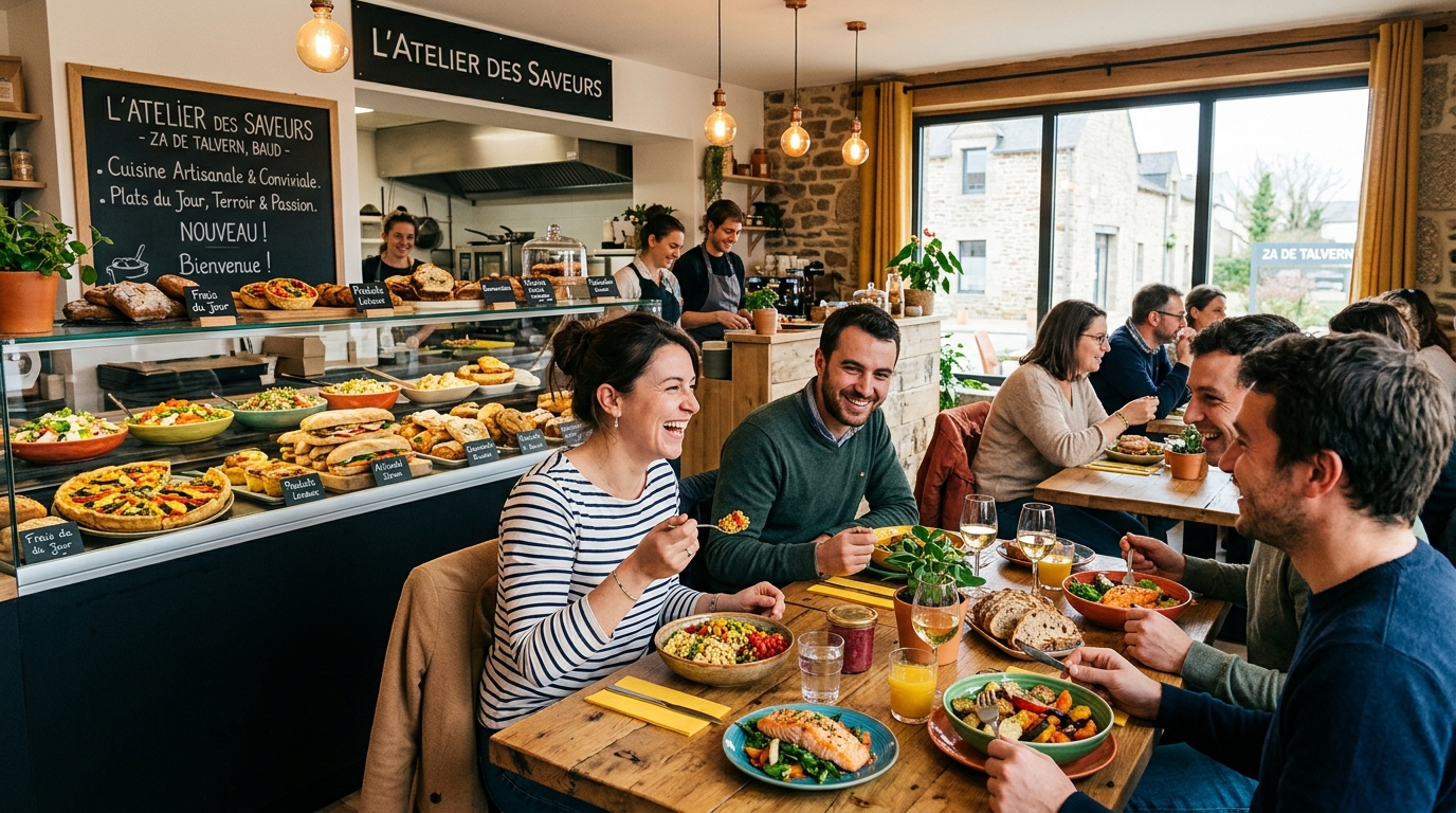 découvrez saveurs et bonheur, votre nouvelle adresse gourmande au cœur de la za de talvern à baud, pour des plaisirs culinaires uniques et savoureux.