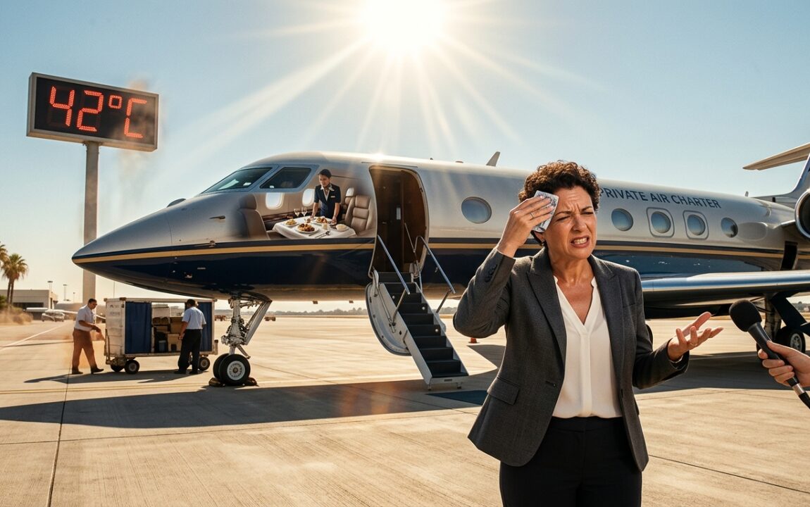 la ministre de l'écologie vivement critiquée pour son déplacement en avion avec service traiteur durant une canicule, suscitant polémique sur la gestion écologique.