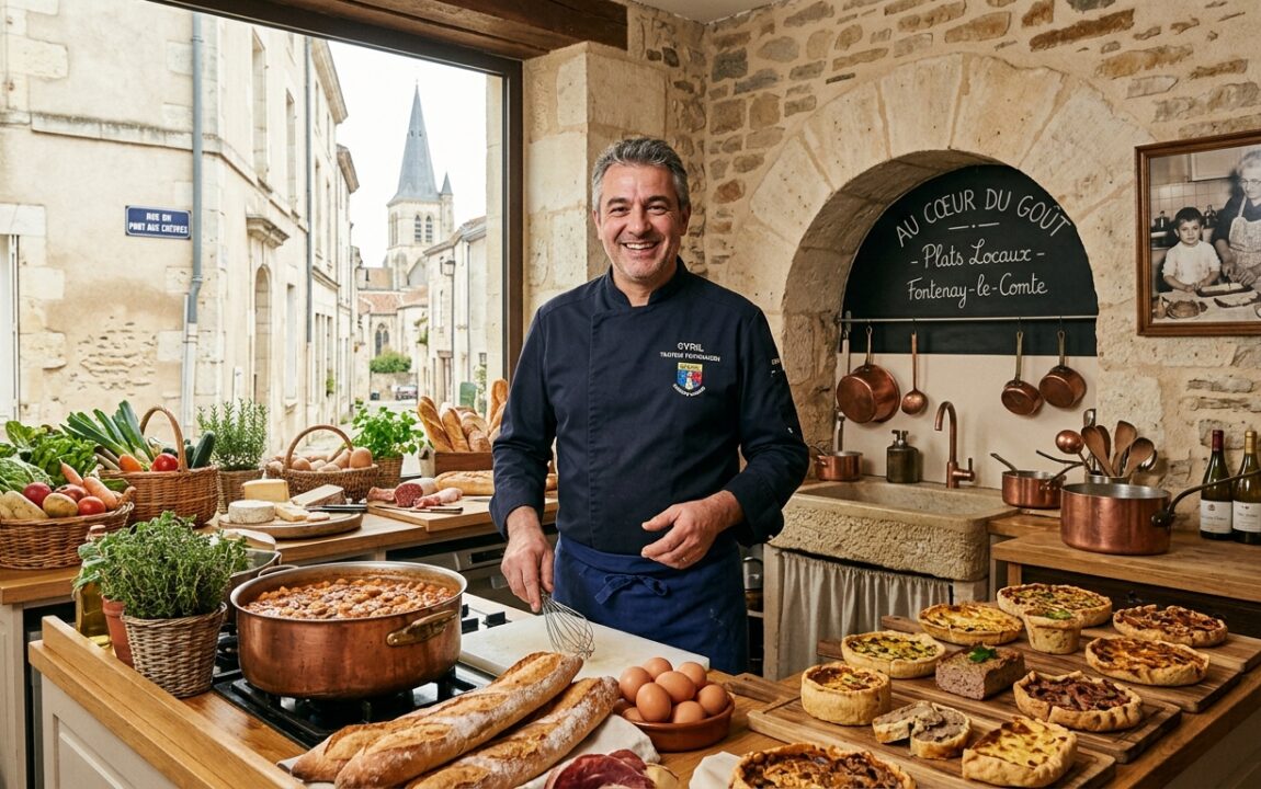 cyril traiteur revient à fontenay-le-comte, sa ville d'origine, pour partager une passion née dès l'enfance à travers une cuisine authentique et chaleureuse.