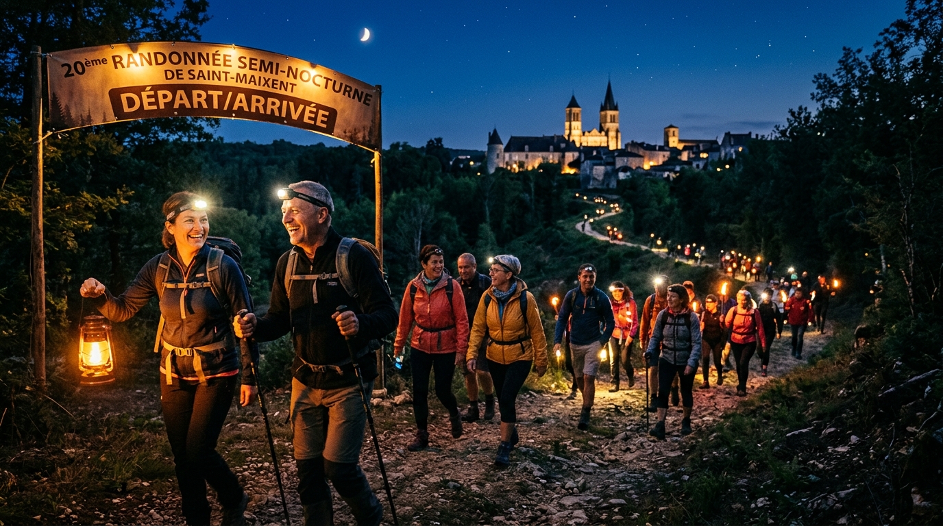 saint-maixent célèbre le succès de sa 20e randonnée semi-nocturne, un événement alliant plaisir et aventure sous les étoiles.