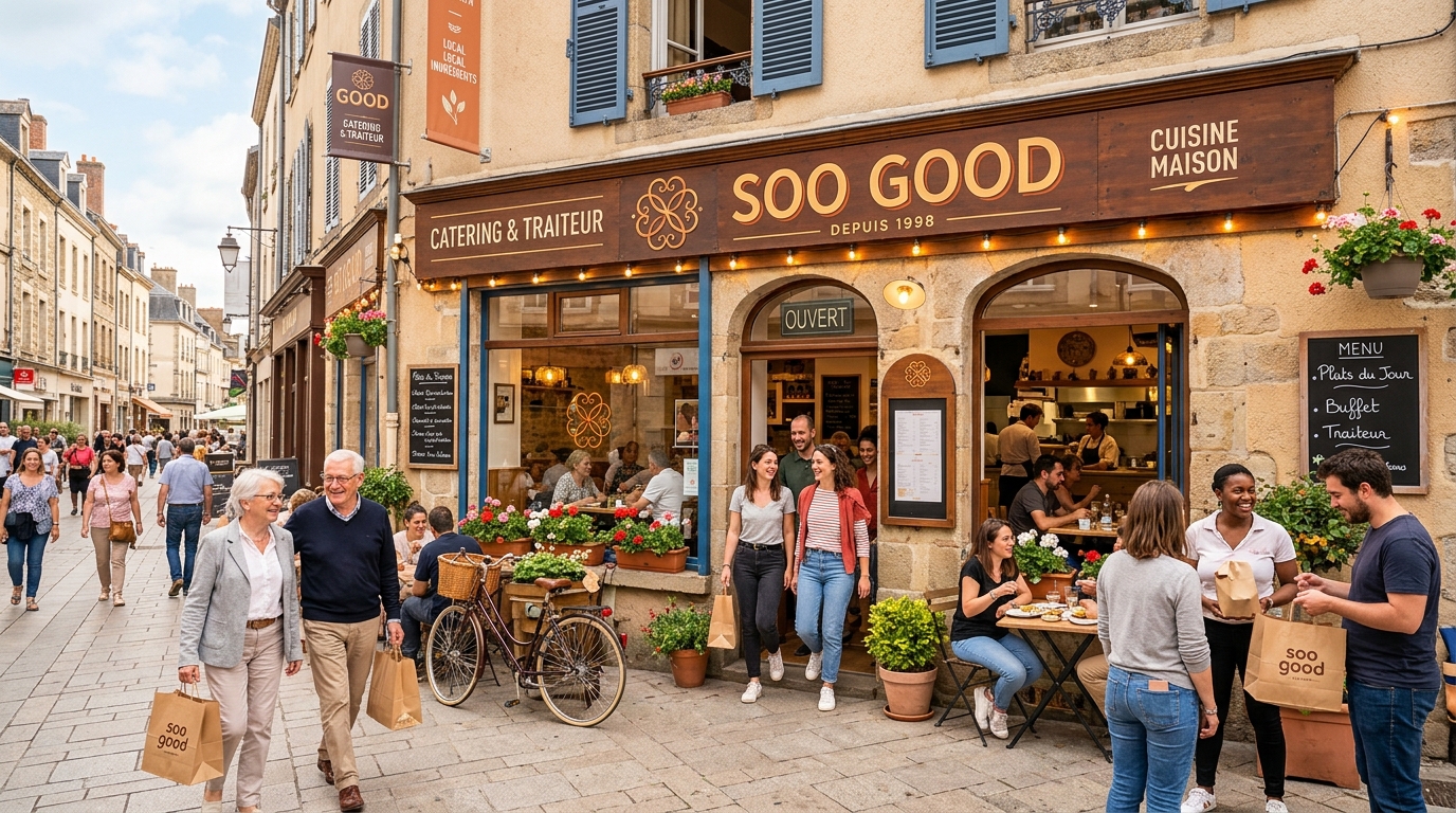 soo good, le restaurant-traiteur emblématique du centre-ville d’alençon, reste ouvert et continue de vous régaler avec ses saveurs authentiques et son service de qualité. venez découvrir leur cuisine unique et leur ambiance conviviale.