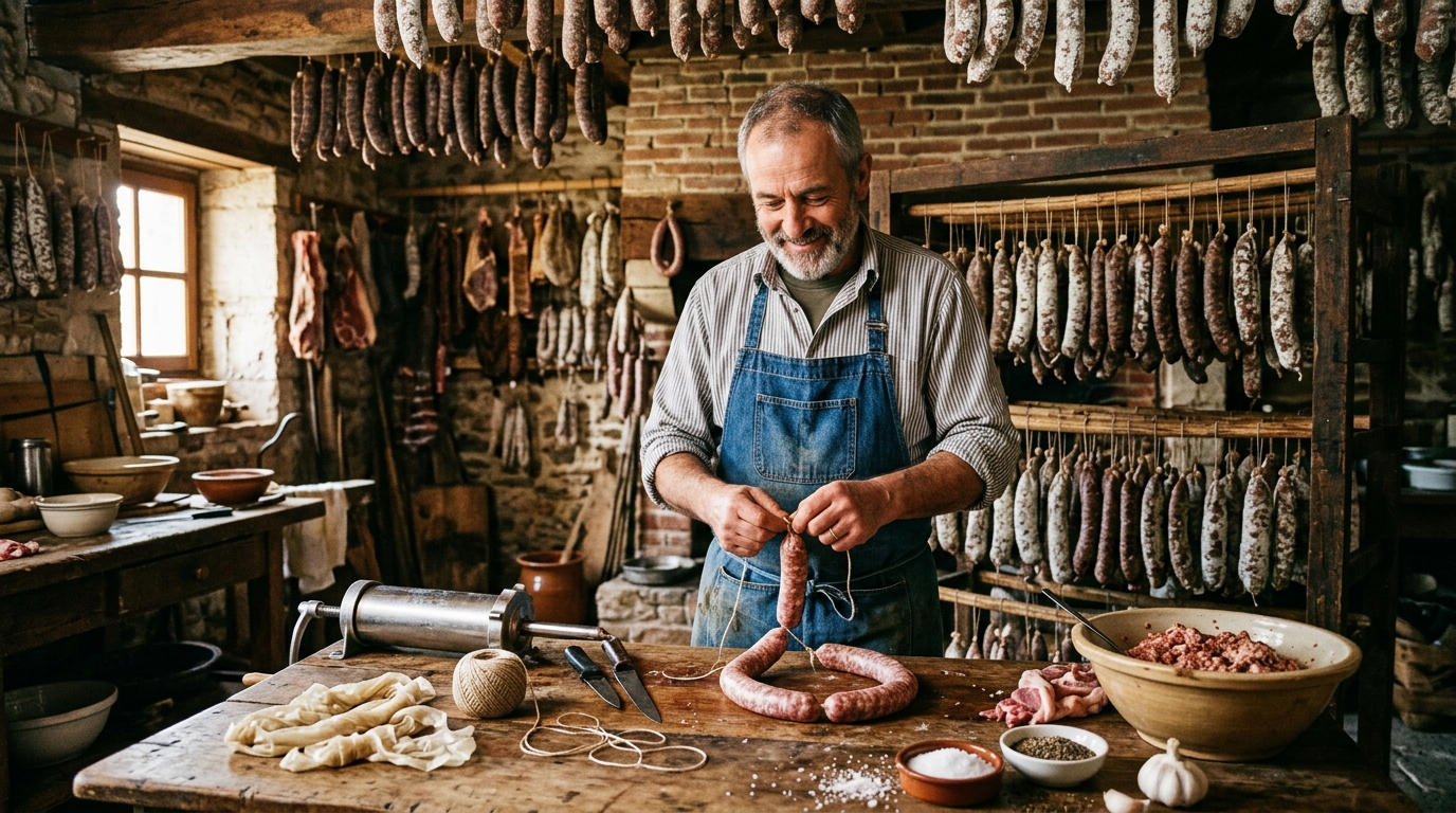 découvrez à saint-just-chaleyssin un charcutier traiteur passionné qui crée un saucisson d'exception, reconnu parmi les meilleurs au monde pour sa qualité et son goût unique.