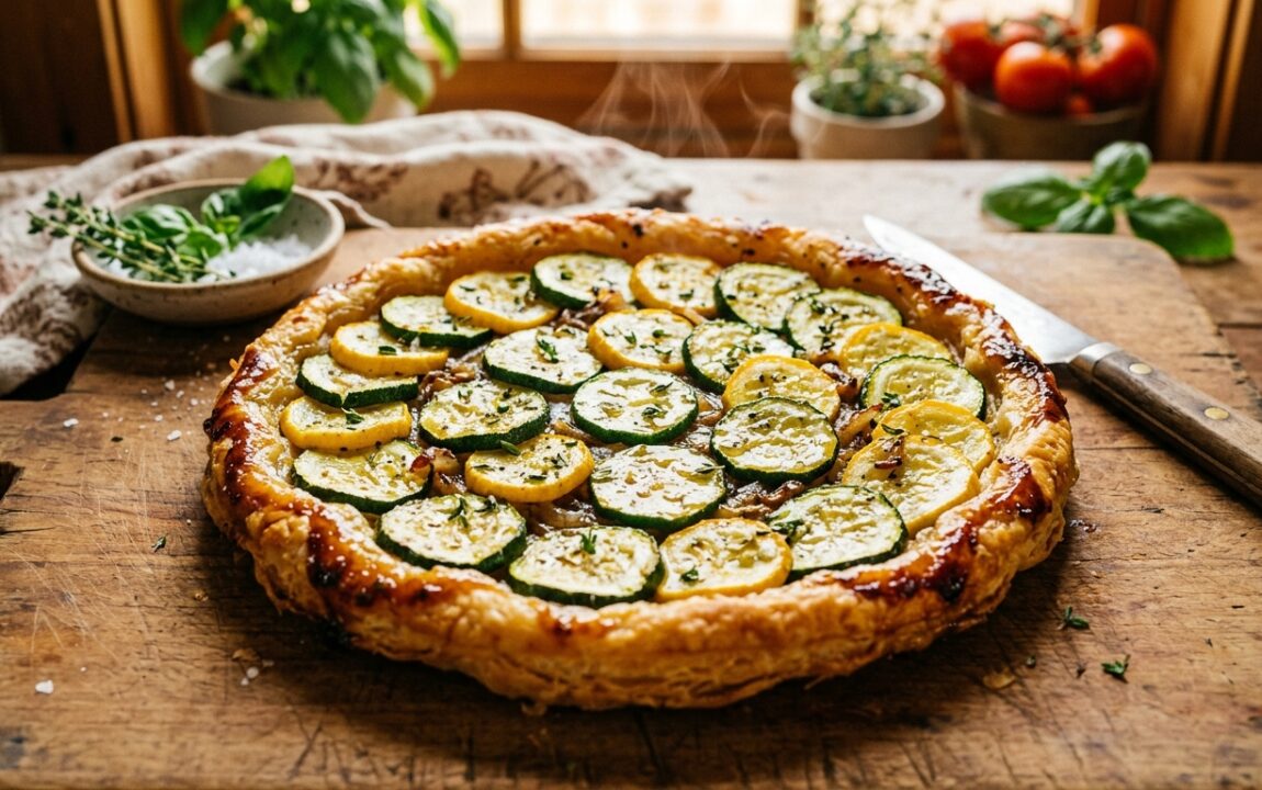 découvrez une tarte renversée aux courgettes, simple et savoureuse, bien meilleure qu'une quiche de traiteur, idéale pour vos repas légers et gourmands.