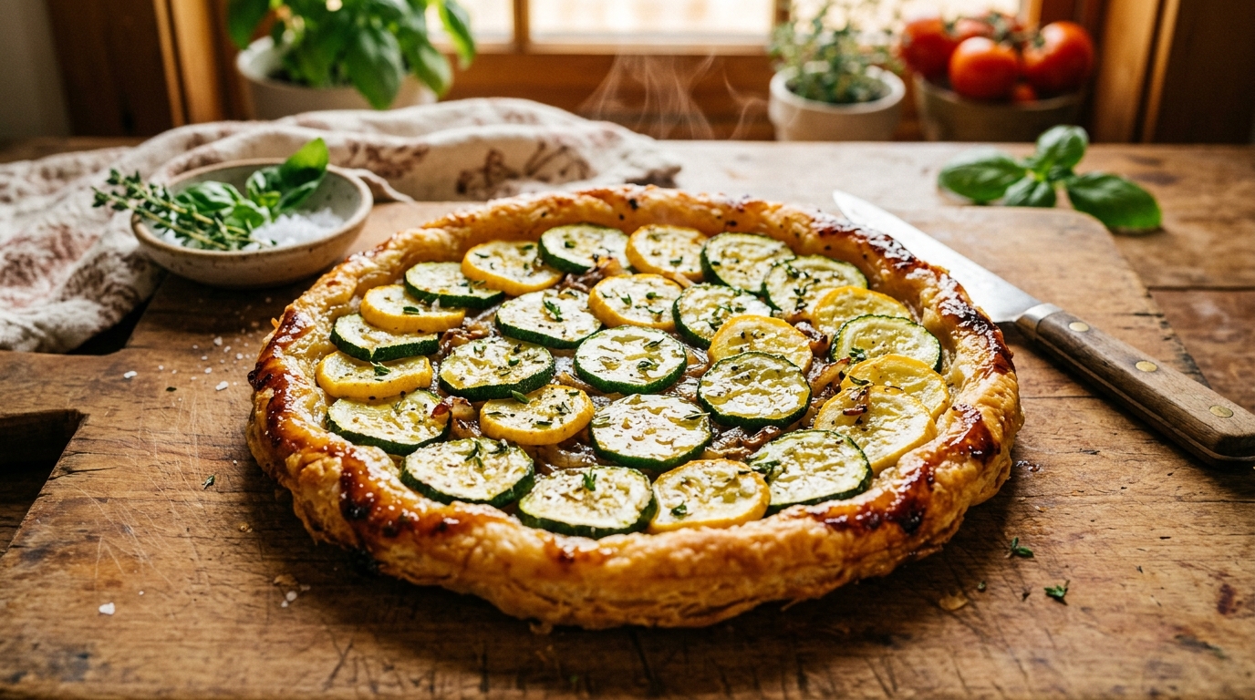 découvrez une tarte renversée aux courgettes, simple et savoureuse, bien meilleure qu'une quiche de traiteur, idéale pour vos repas légers et gourmands.