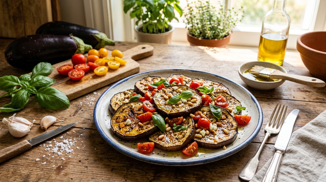 découvrez une recette estivale simple et savoureuse à base de deux aubergines et d'ingrédients frais, bien meilleure qu'un gratin tout prêt.
