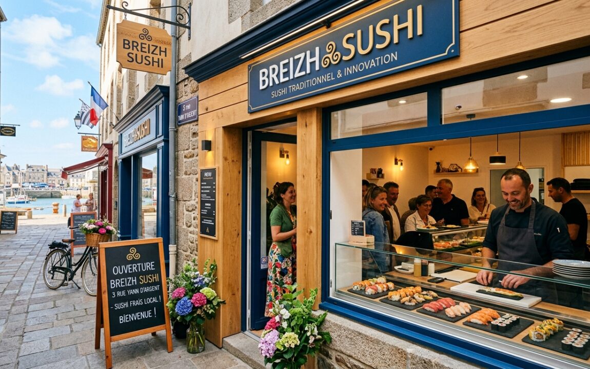 découvrez breizh sushi, le nouveau traiteur spécialisé en sushis, désormais ouvert au 3 rue yann d’argent à roscoff. savourez des créations fraîches et authentiques dans un cadre convivial.