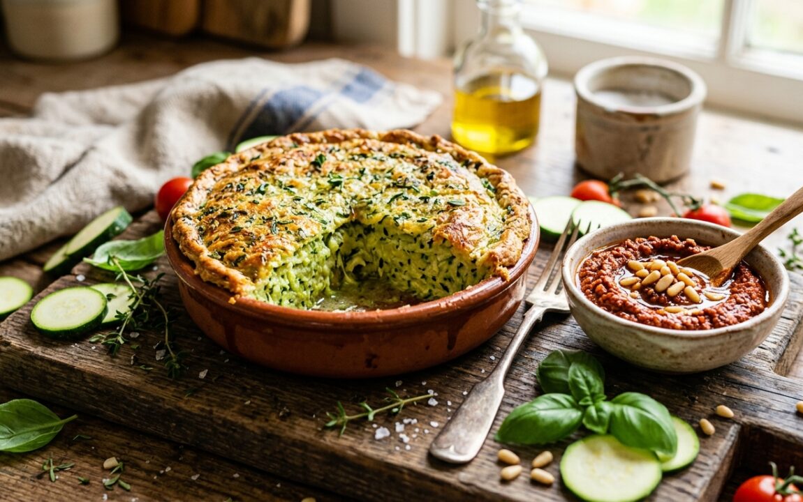 découvrez notre recette facile et délicieuse de fondant à la courgette, à déguster avec un pesto rosso maison pour un parfait équilibre de saveurs.