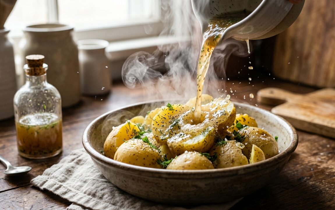 découvrez les surprenantes réactions après avoir arrosé des pommes de terre chaudes avec un bouillon vinaigré, une expérience culinaire pleine de curiosité et de découvertes.