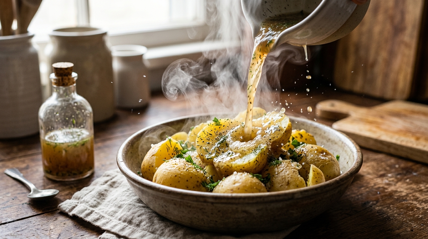 découvrez les surprenantes réactions après avoir arrosé des pommes de terre chaudes avec un bouillon vinaigré, une expérience culinaire pleine de curiosité et de découvertes.