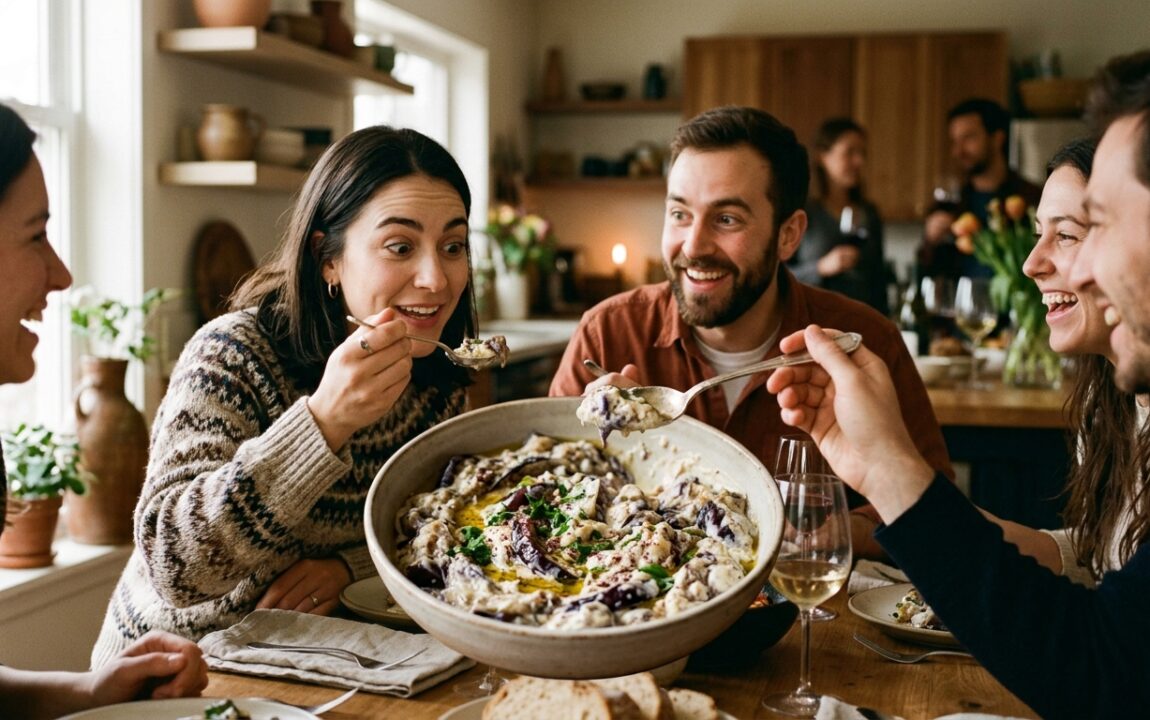 découvrez comment j'ai surpris mes invités en mélangeant des aubergines cuites avec du yaourt nature, pour une recette originale et pleine de saveurs !