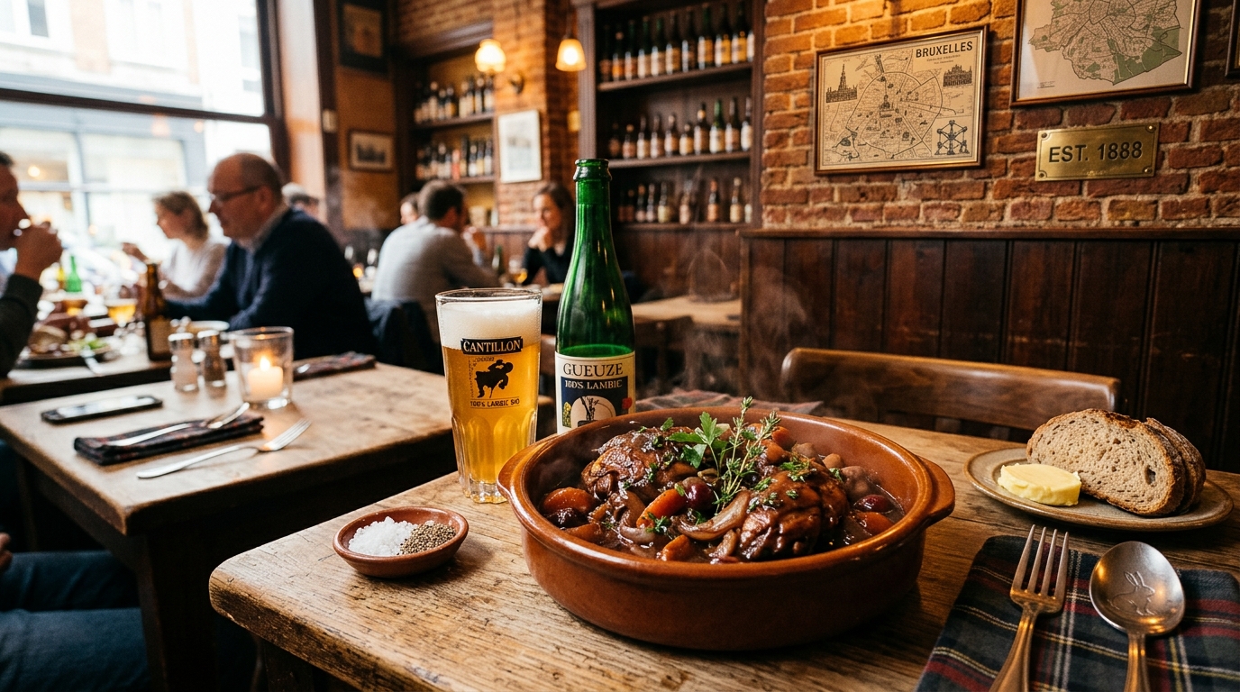 découvrez le lapin à la gueuze, une spécialité culinaire emblématique de bruxelles alliant tradition et saveurs uniques, idéale pour les amateurs de cuisine authentique.