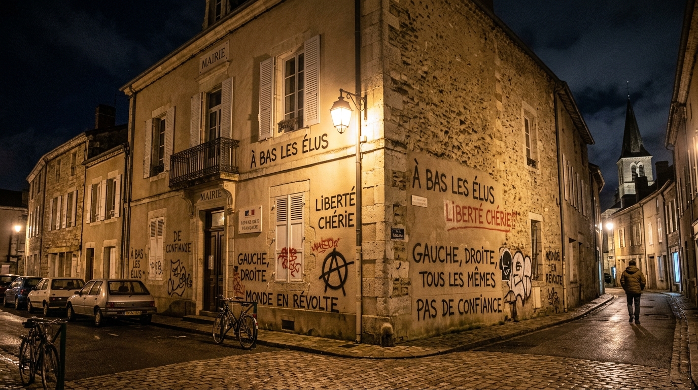 la mairie de nomexy, dans les vosges, a été vandalisée avec des tags hostiles au rassemblement national, suscitant une vive réaction locale.