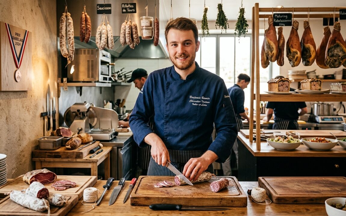 découvrez benjamin bonnin, jeune talent charcutier-traiteur en indre-et-loire, candidat au prestigieux prix rabelais, symbole d'excellence gastronomique.