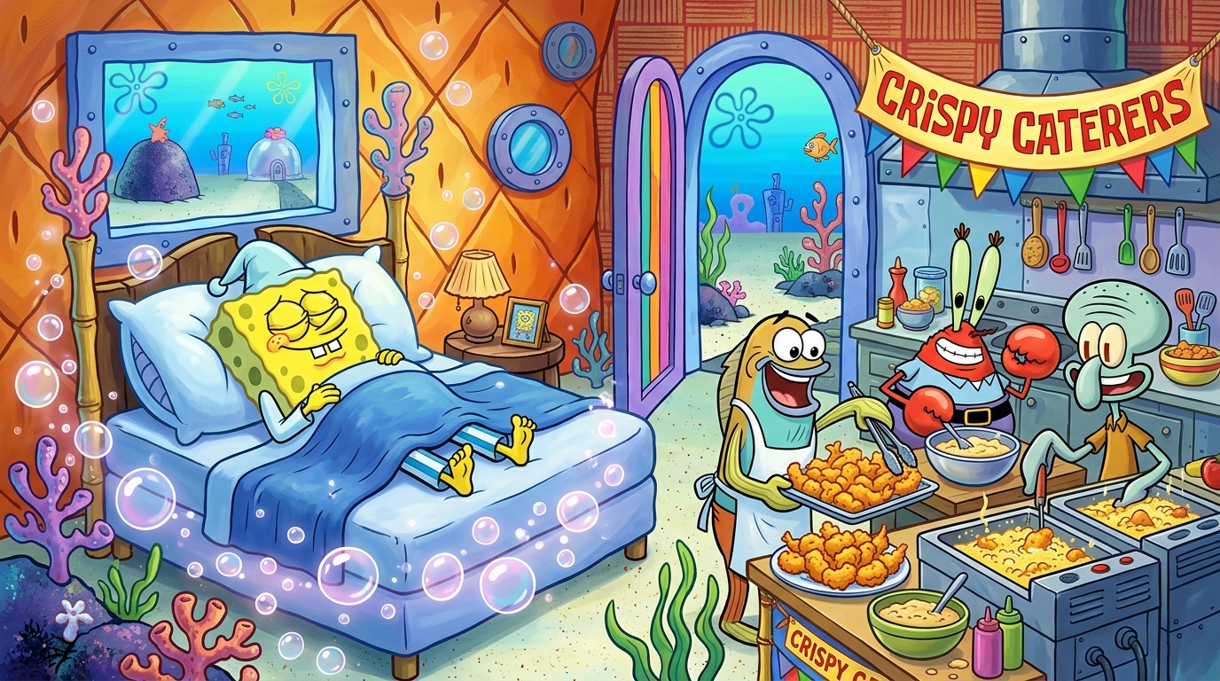 découvrez l'épisode 4 de la saison 10 de bob l’éponge : une sieste géante et des traiteurs croustillants, diffusé le 4 septembre 2026. plongez dans des aventures hilarantes et gourmandes sous la mer !