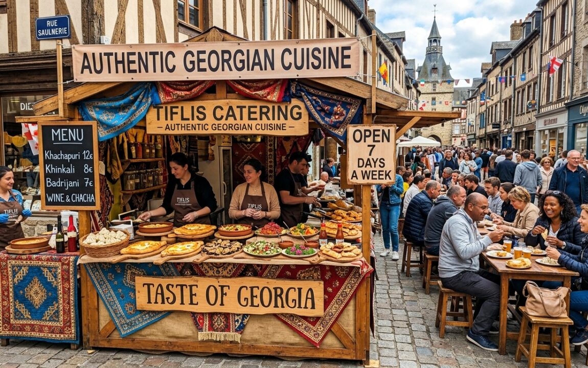 savourez la cuisine géorgienne authentique au cœur de vire normandie, avec un traiteur ouvert 7 jours sur 7 en centre-ville pour toutes vos envies gourmandes.