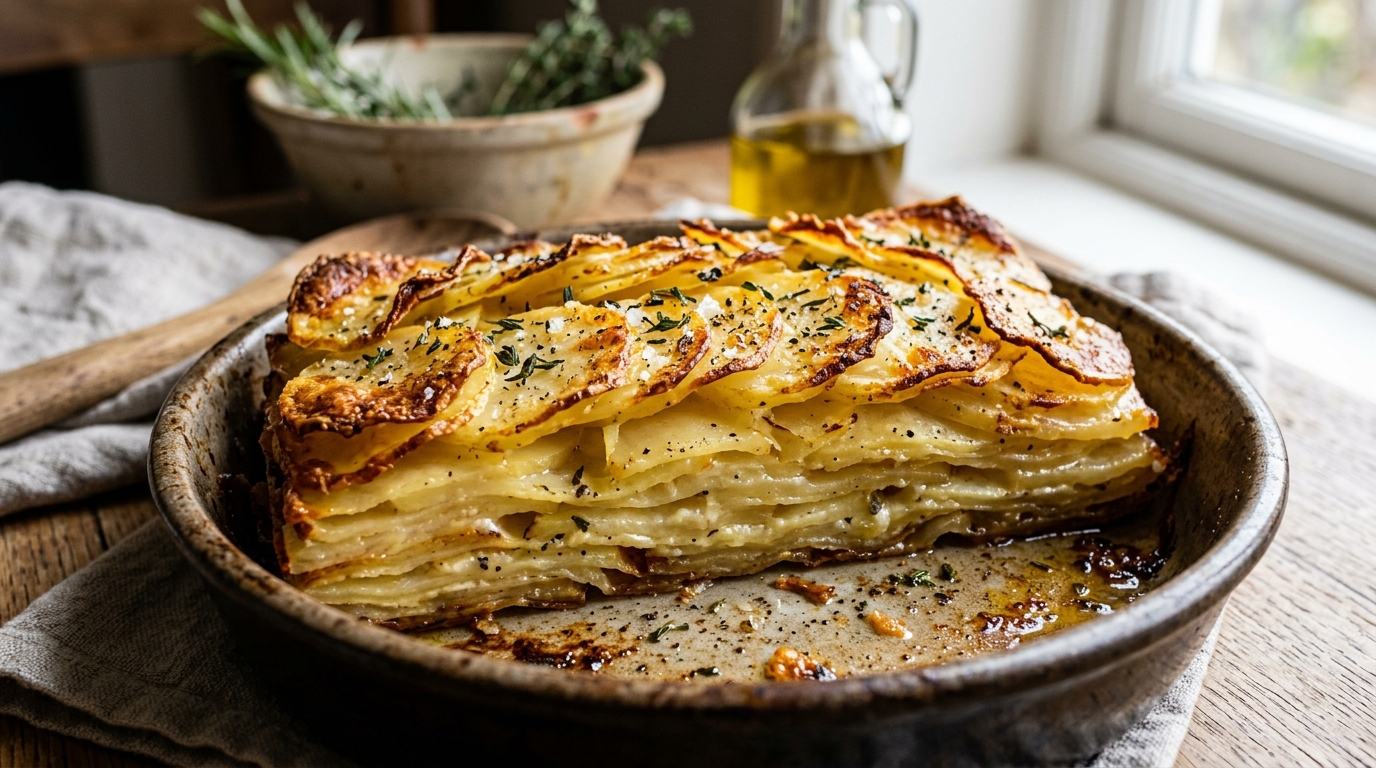 découvrez l'astuce infaillible pour réussir un millefeuille de pommes de terre avec des tranches parfaitement fines et bien fermes, pour un plat savoureux et élégant.