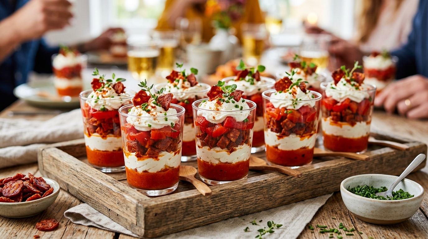 découvrez la recette facile des verrines poivron-chorizo à préparer la veille pour un apéritif réussi et des invités conquis sans stress le jour j.